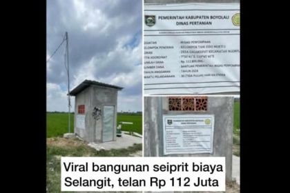 Tangkapan layar foto viral bangunan pompa air yang diposting warganet. Foto: Istimewa